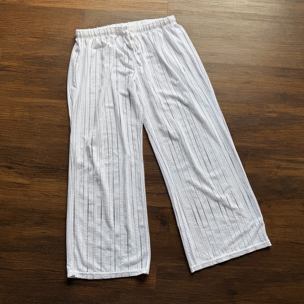 Alexa & Stella Crochet Wide-Leg Swim Cover Pants